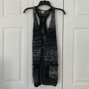 Mudd Black and Gray Knit Vest